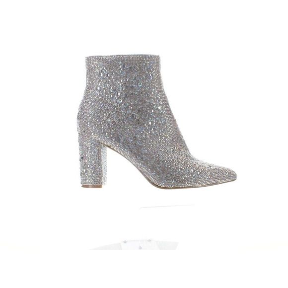 Betsey Johnson Womens Cady Silver Ankle Boots Size 8 Medium (B, M) - Picture 1 of 4